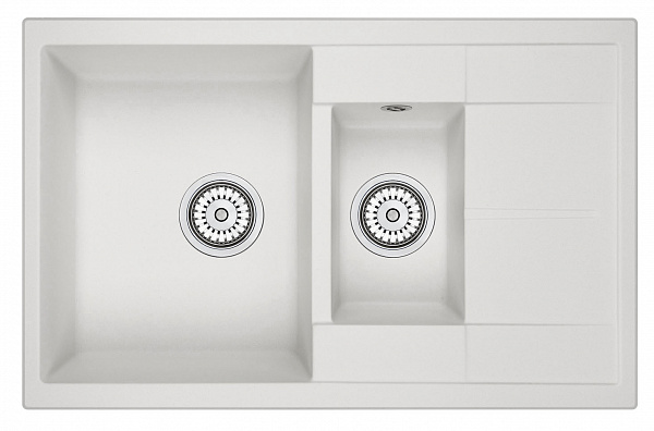 Мойка кухонная Granula прямоугольная кварц 7802, АРКТИК