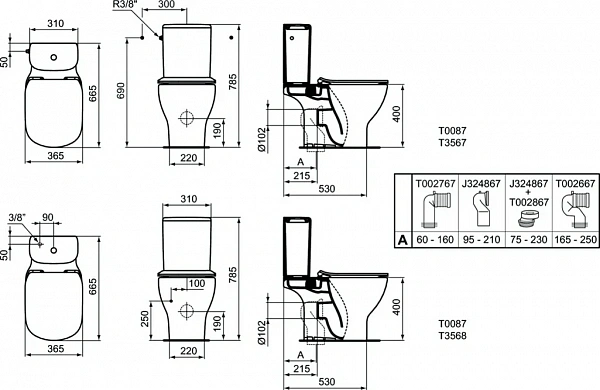 Унитаз напольный Ideal Standard Tesi T0087V1