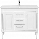 Тумба под раковину Aquanet Селена 105 белый/серебро (3 ящика, 2 дверцы) 00201651