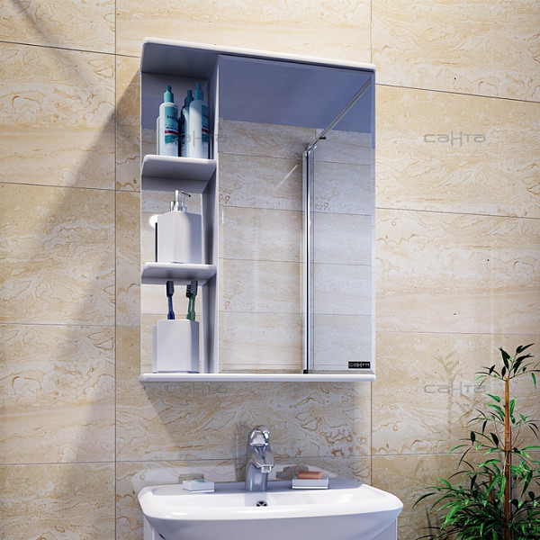 Зеркальный шкаф Ника 50, фацет, правый Санта 101085