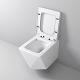 Унитаз GR-4481 Cristal (520*360*350) подвесной БЕЗОБОДКОВЫЙ с толстой крышкой