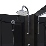 Душ.каб. NG-6501-14BKTG (900х900х2100-2400) средний поддон(26см) стекло ТОНИРОВАННОЕ алюм черный 4 места