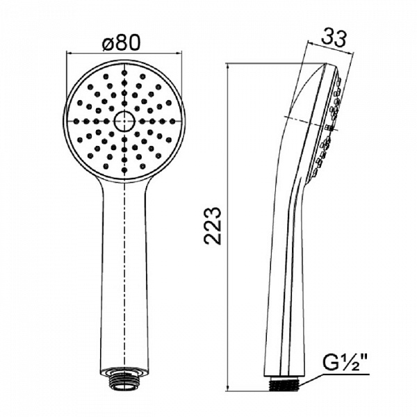 Лейка для душа, 280, Milardo, 2801F85M18