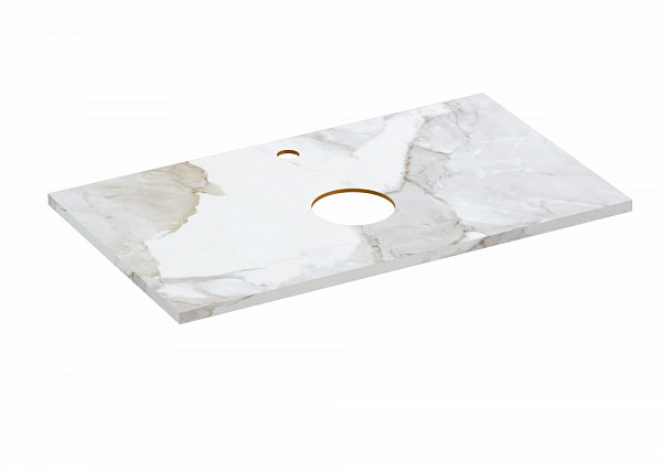 Столешница STONE из керамогранита Life 80x45x2 белый сатиновый