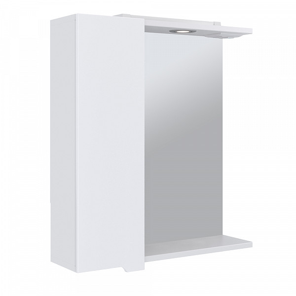 Зеркало со шкафчиком  АГАТА 50 с подсветкой Левое