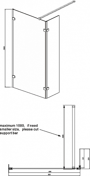 Душевая перегородка Ambassador Waik-in 15031105