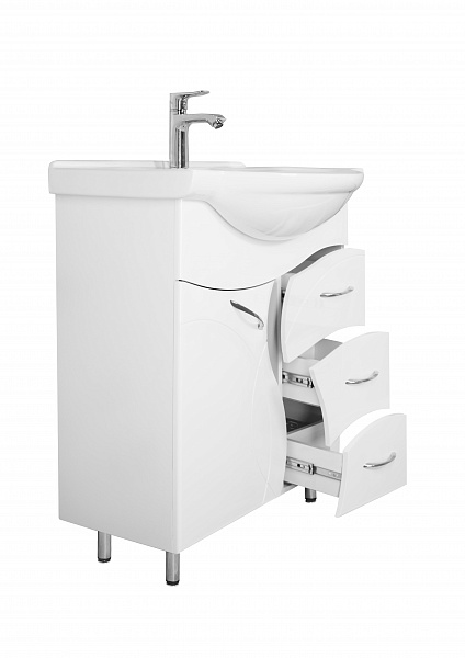 Тумба "Амелия 75" (3 ящ.) ЛС-00002281 с раковиной Байкал 75