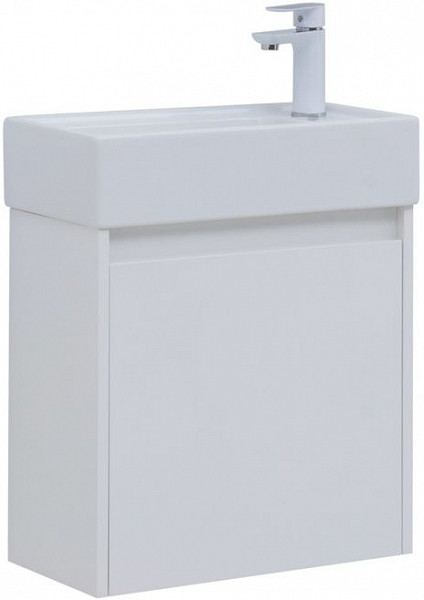 Тумба под раковину Aquanet Nova Lite 50 белый глянец (1 дверца) 00298853