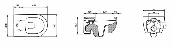 Чаша унитаза подвесного Bocchi V-Tondo 1416-033-0129, мятный матовый