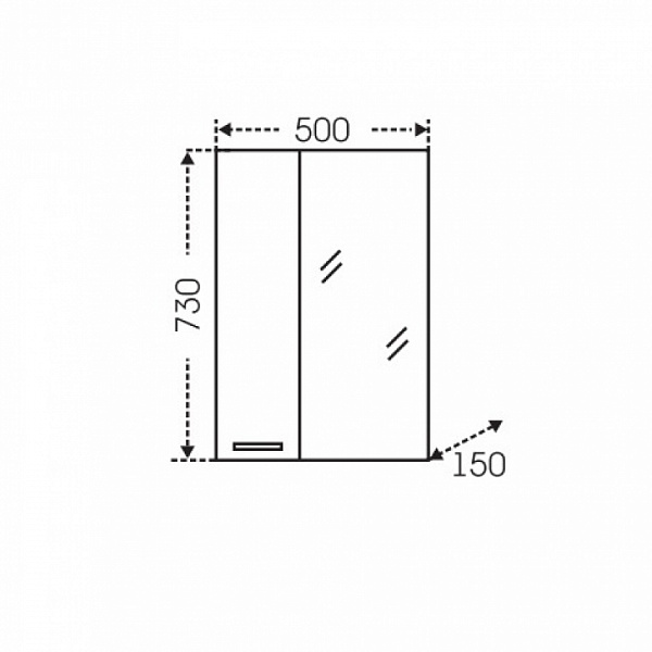 Зеркальный шкаф Родос 50 левый Санта 106013