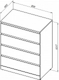 Комод Aquanet Сканди 800x480 Дуб эдгрейн (4 ящика) 00302541