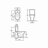 Унитаз-компакт (чаша) напольный безободковый Jacob Delafon Patio UJV102-00