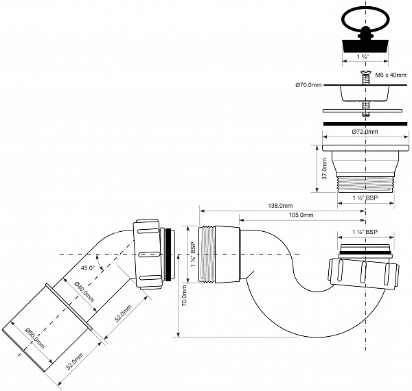 Сифон McAlpine MRB3