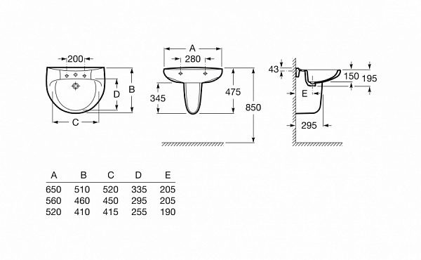 Раковина Roca Victoria 52x41 327395000