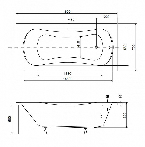 Акриловая ванна Besco Aria 160x70 WAA-160-PA