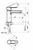 Смеситель для раковины AZARIO TEVIS, хром (AZ-15494501)