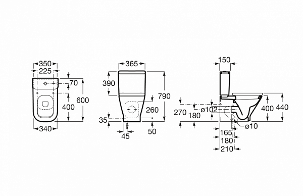 Унитаз (чаша) Roca The Gap напольный 342472000
