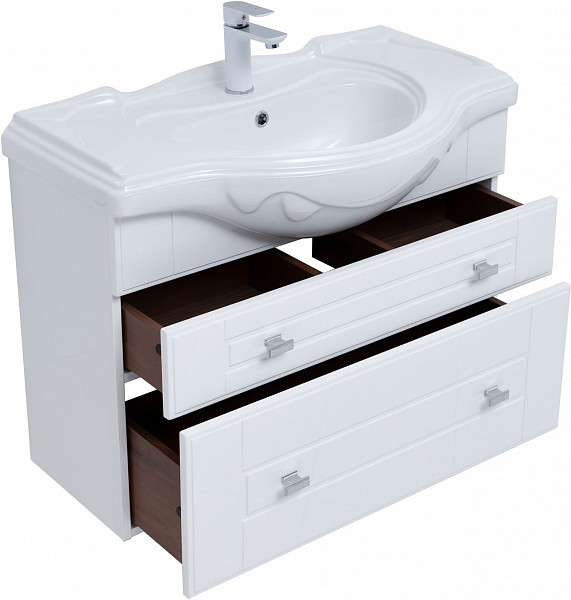 Тумба под раковину Aquanet Рондо 85 белый глянец 00304289