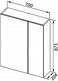 Зеркало-шкаф Aquanet Нью-Йорк 70 орех 00203952