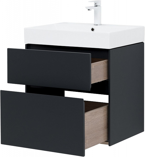 Тумба под раковину Aquanet Бруклин 60 антрацит матовый 00310140