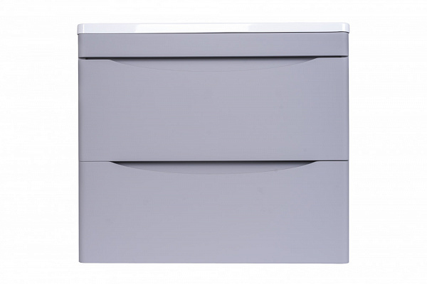 Тумба подвесная "Бергамо мини 60" (2 ящ.) Люкс антискрейтч серый, под раковину, PLUS