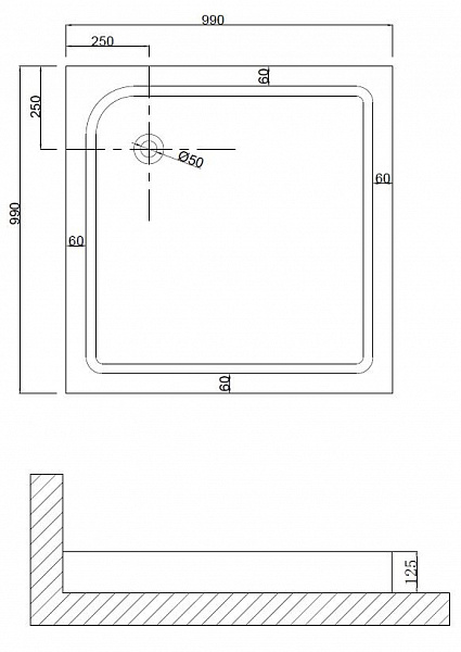 Душевой поддон Niagara Nova 100х100х13 NG- 100-100Q