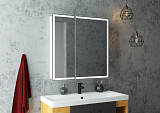 Зеркало-шкаф Континент"Allure Led" 800х800 с датчиком движения, розеткой