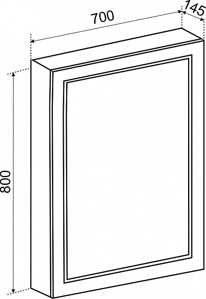 Зеркальный шкаф РОДОС 70 Правый с подсветкой (1 дверь)