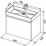 Тумба с раковиной Aquanet Йорк 70 белый 00212592