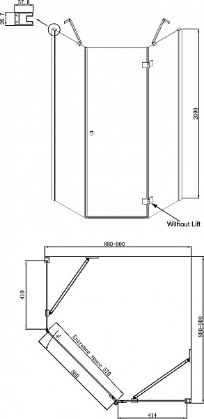 Душевое ограждение Ambassador Diamond 12011111R