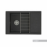 Мойка для кухни Aquaton Делия 78 прямоугольная с крылом графит 1A715132DE210