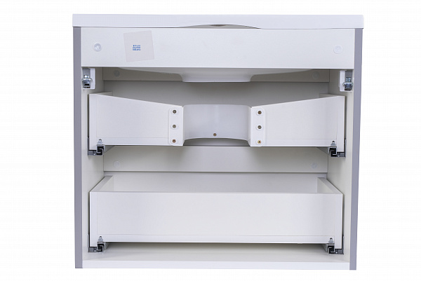 Тумба подвесная "Бергамо мини 60" (2 ящ.) Люкс антискрейтч серый, под раковину, PLUS