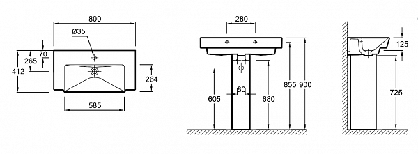 Раковина Jacob Delafon Reve 80х41,2 см E4803-00 80х41,2 см