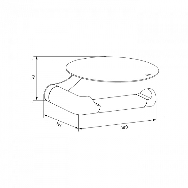 Бумагодержатель с овальной полкой, нержавеющая сталь, NOА, черный матовый, IDDIS,NOABL00i43