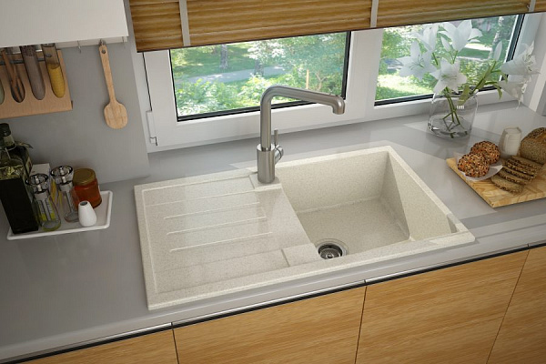 Мойка для кухни Aquaton Верона прямоугольная с крылом песочная 1A710032VR220