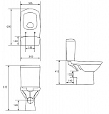 Унитаз-компакт Cersanit Carina New Clean On S-KO-CAR011-3/5-COn-S-DL-w напольный с микролифтом
