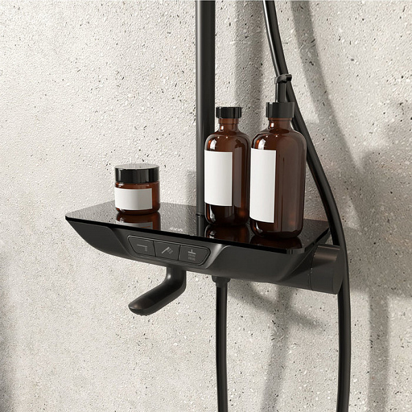 Смеситель для ванны с верхним душем, черный матовый, SpaHome, IDDIS, SPABLBTi06