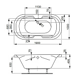 Акриловая ванна Vagnerplast Gaia 190х100 VPBA191GAI7X-04