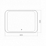 Зеркало AZARIO Индиго 800х550 с LED-подсветкой и сенсорным выключателем (ФР-00001410)