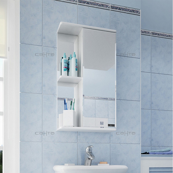 Зеркальный шкаф Ника 40, фацет, правый Санта 101081