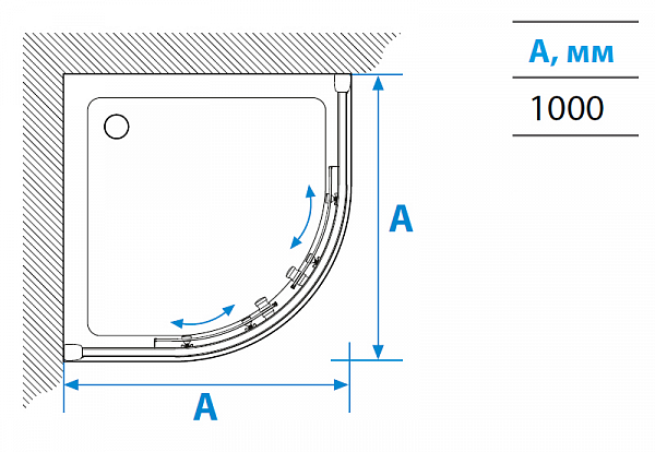 Душевое ограждение Aquaton Ritsa в четверть круга 100х100х200 1AX007SSXX000