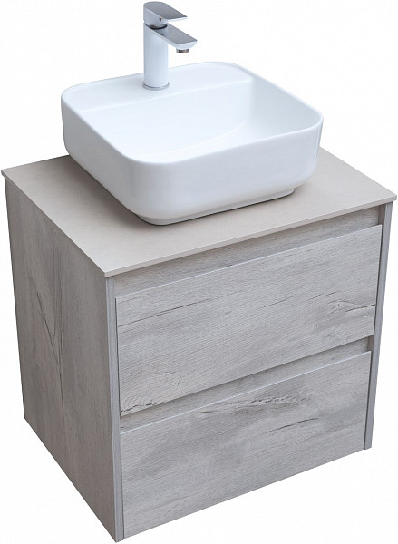 Тумба под раковину Aquanet Nova Lite 60 дуб белый (2 ящика) 00287874