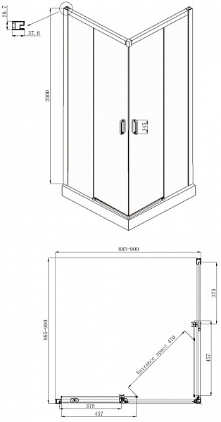 Душевое ограждение Ambassador Queen 11011104