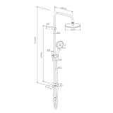 977000200 Jupiter, душ.система: верхн.душ 225 мм, ручн.душ 1 ф-ция 120 мм, штанга 1010 мм , белый