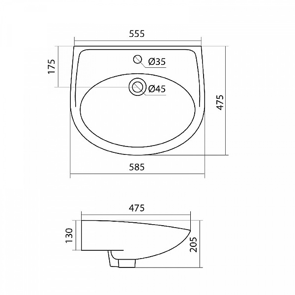 Полукруглая раковина Santek Бореаль 60 1WH110484