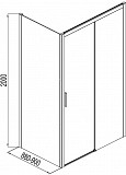 Боковая стенка Aquanet Pleasure AE60-F-90H200U-BT 90, прозрачное стекло AE60-F-90H200U-BT