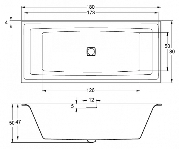 Акриловая ванна Riho Still Square 180х80 LED правая B099003005