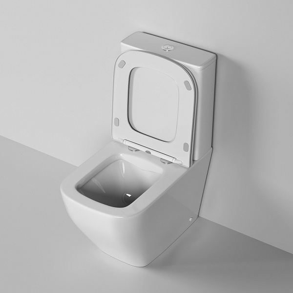 Унитаз Style GR-4453S (620*365*830) напольный БЕЗОБОДКОВЫЙ с тонкой крышкой, 2 места