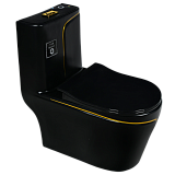 9007 Унитаз -моноблок, сиденье с микролифтом, черный/золото