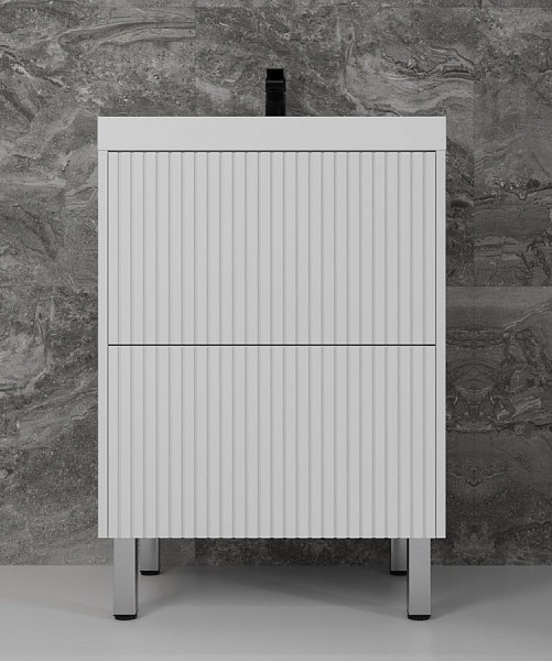 Тумба с раковиной Style Line Стокгольм 60 напольная белый софт